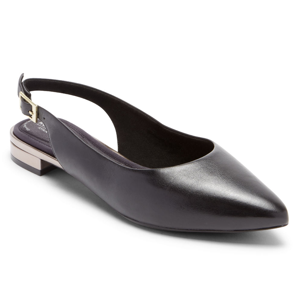 Rockport Womens Slingback Black - Total Motion Adelyn - UK 684-LFTXJQ